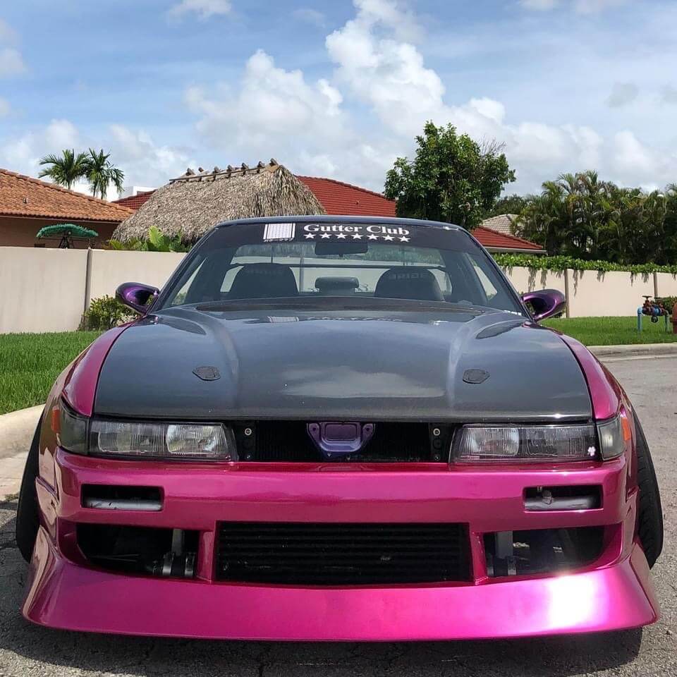 Tamco Paint You Cant Sit With Us Pink on Nissan Silvia
