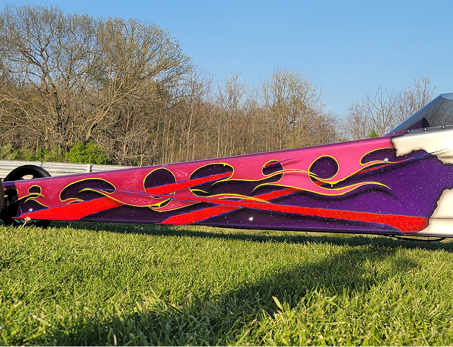Tamco Paint You Cant Sit With Us Pink on 2002 Miller 4 Link Dragster