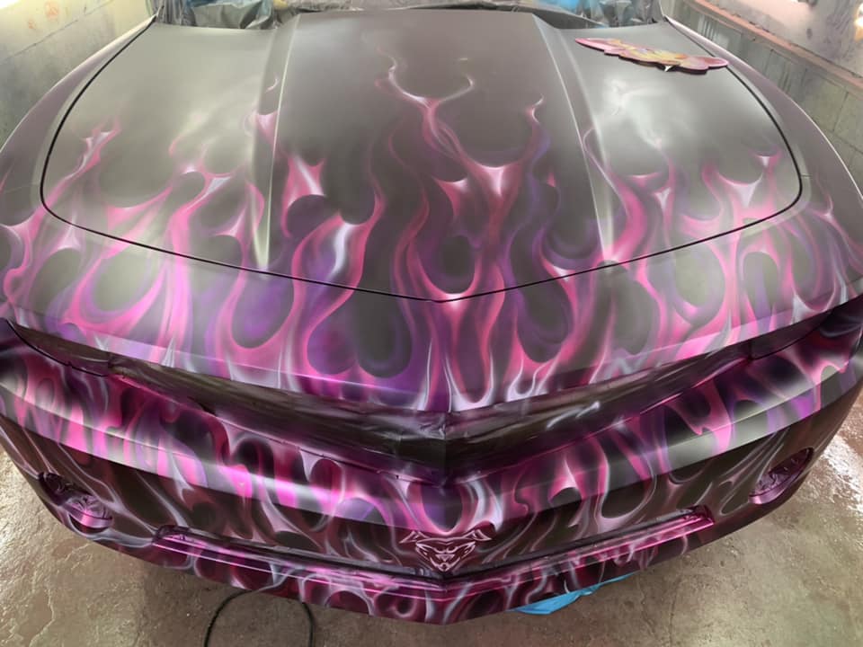 Tamco Paint You Cant Sit With Us Pink and Candy Concentrates in Chevrolet Camaro