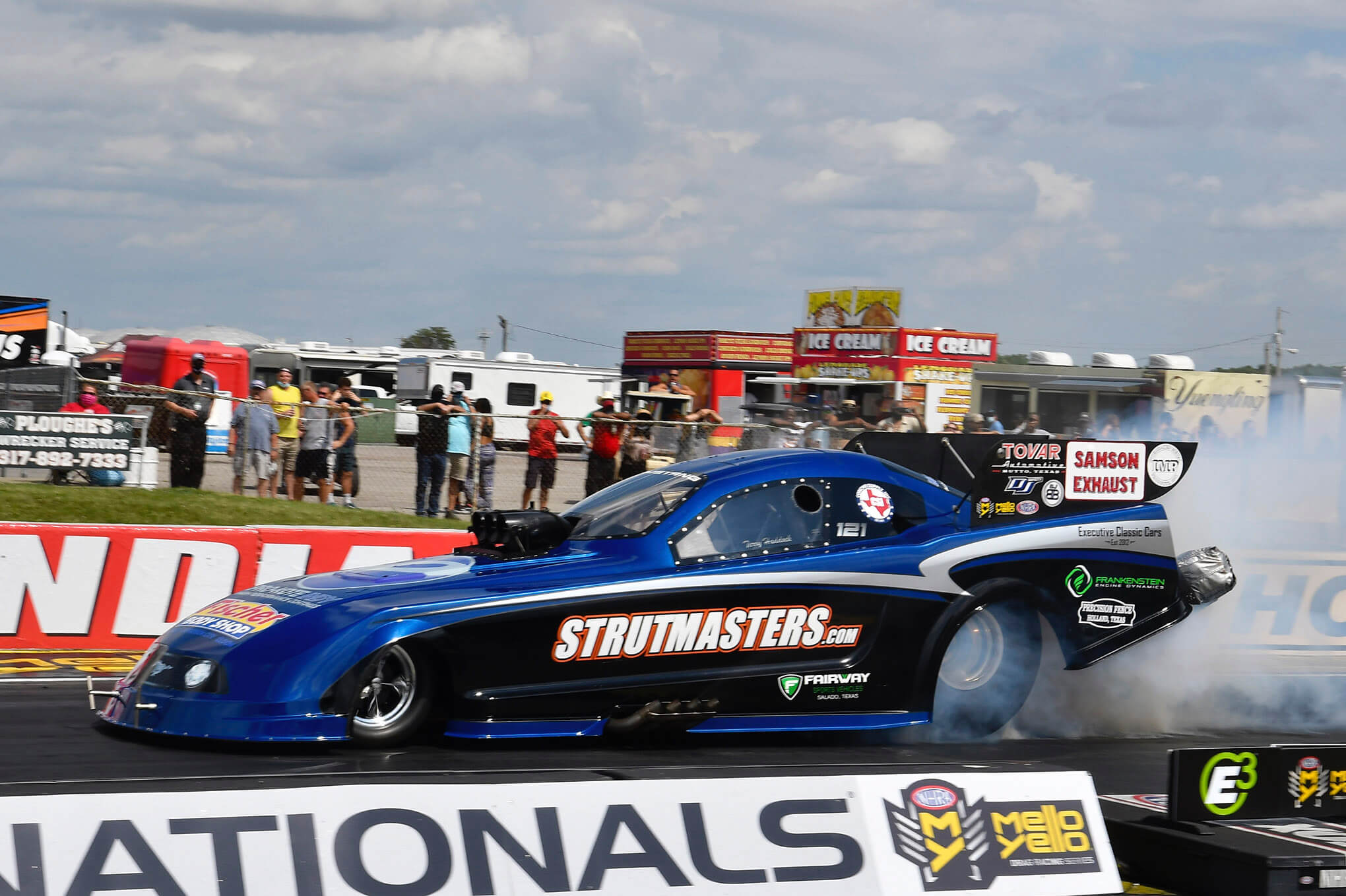 Bluetiful Metallic Custom Color C8 Vette funny car