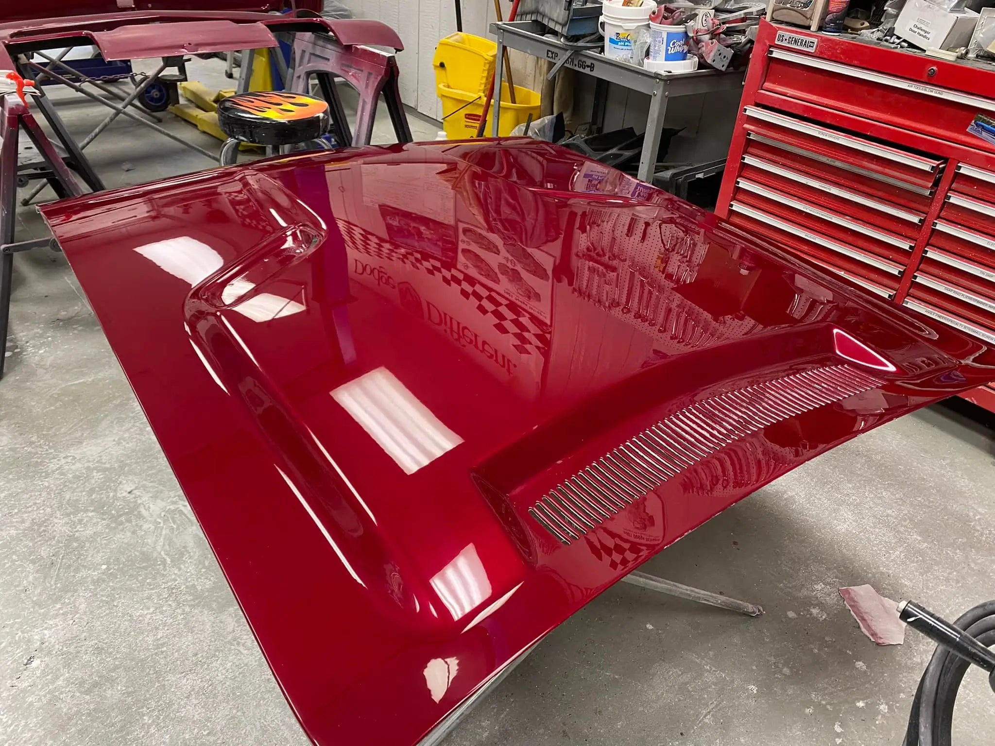 Tamco Paint Rock-It-Red on Car Hood